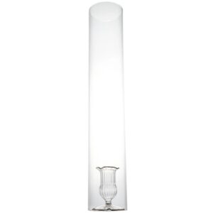 Two-Piece Candle Holder, Clear with Gold Rim anf Cylinder Set of 4 by Abigails