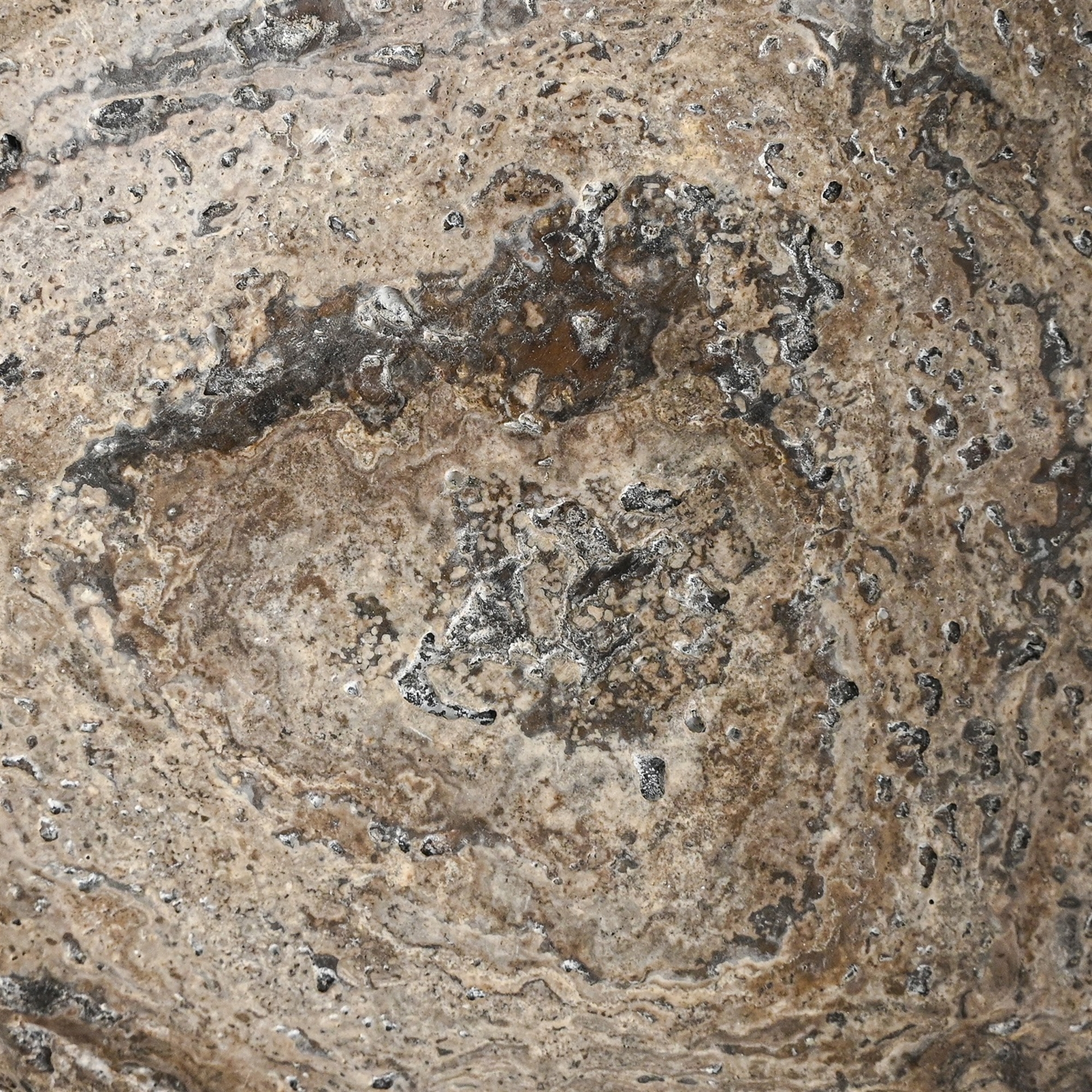 Grey Travertine Organic Shaped Rought Edged Bowl by BIDKhome - Image 4