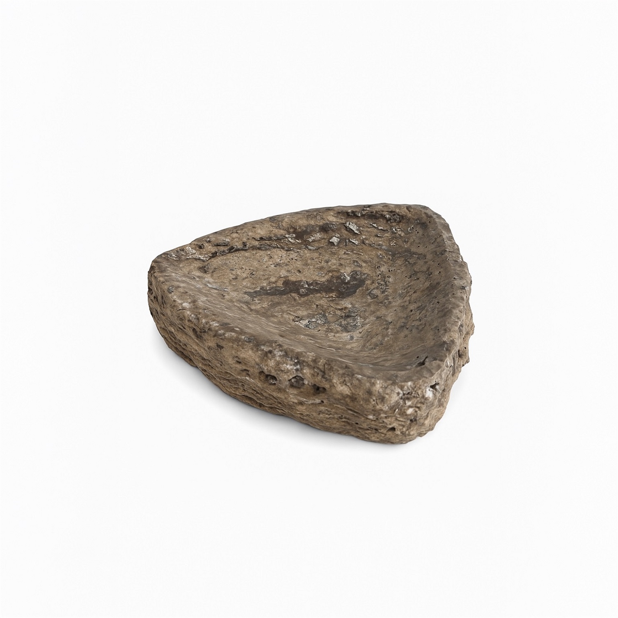 Grey Travertine Organic Shaped Rought Edged Bowl by BIDKhome - Image 3