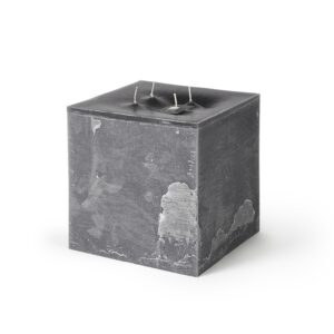 Square 4 Wick Anthracite Pillar Candle by BIDKhome