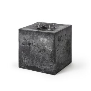 Square 4 Wick Black Pillar Candle by BIDKhome