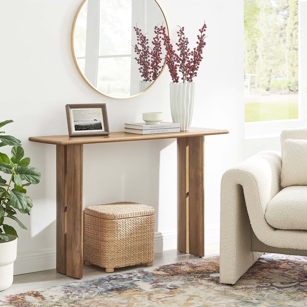 Amistad Wood Console Table in Walnut by Modway - Image 9