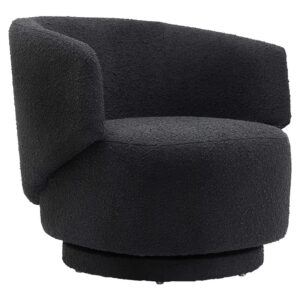 Celestia Boucle Fabric Swivel Chair in Black by Modway