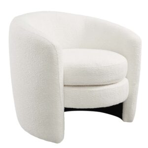 Affinity Upholstered Boucle Fabric Curved Back Armchair in Cloud by Modway
