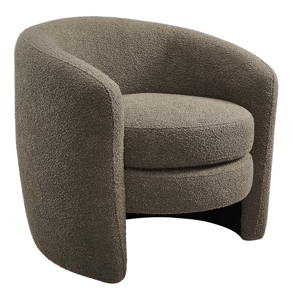 Affinity Upholstered Boucle Fabric Curved Back Armchair in Pebble by Modway