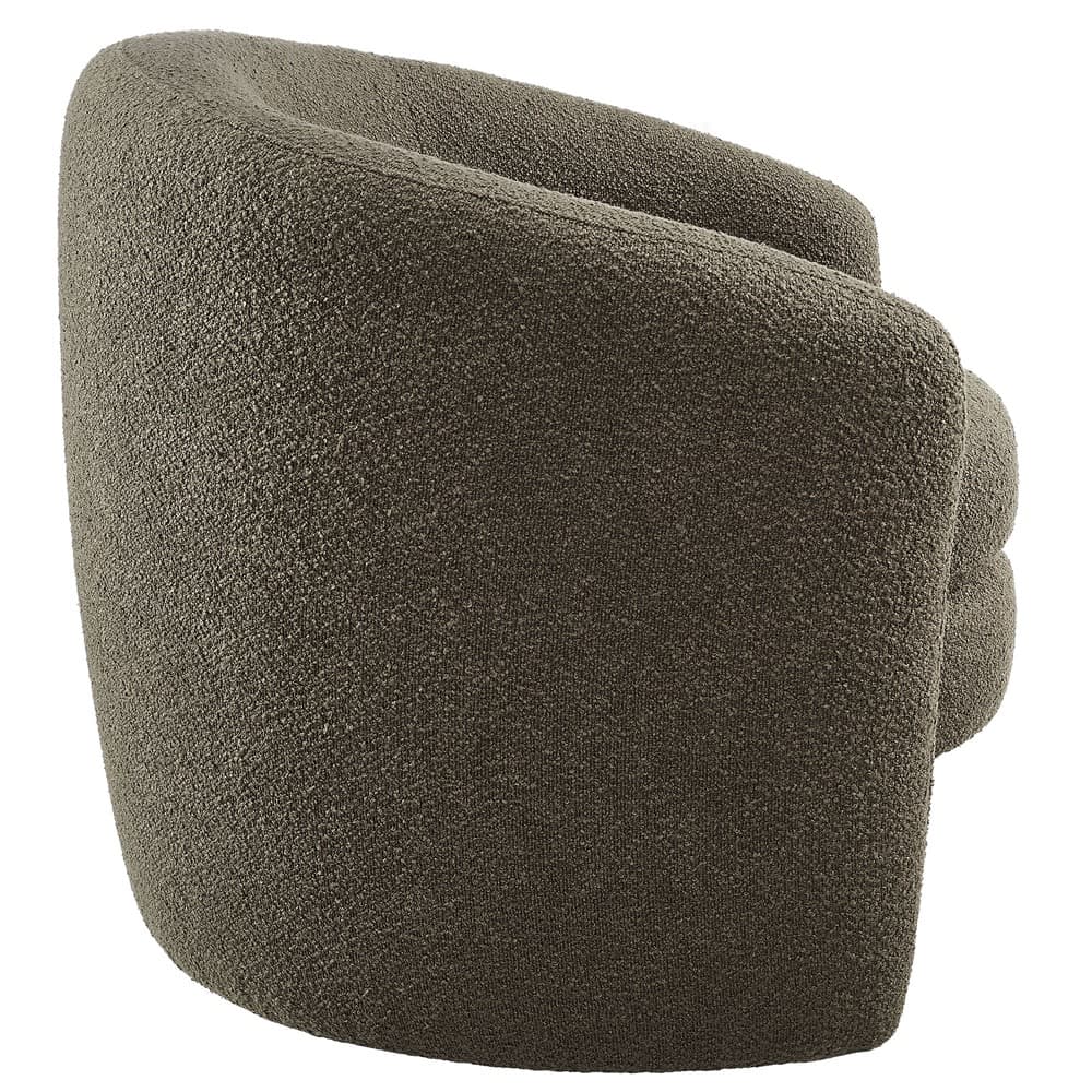 Affinity Upholstered Boucle Fabric Curved Back Armchair in Pebble by Modway - Image 2