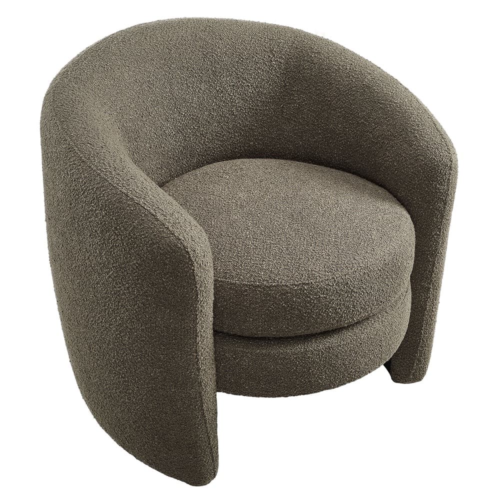 Affinity Upholstered Boucle Fabric Curved Back Armchair in Pebble by Modway - Image 4