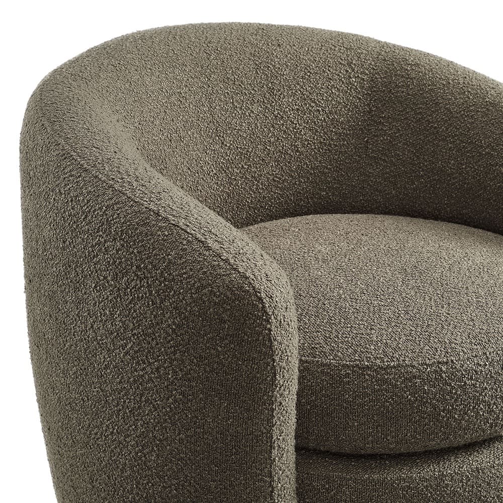 Affinity Upholstered Boucle Fabric Curved Back Armchair in Pebble by Modway - Image 5