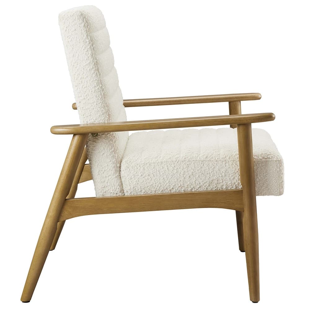 Jensen Boucle Fabric Accent Chair in Walnut and Ivory by Modway - Image 2