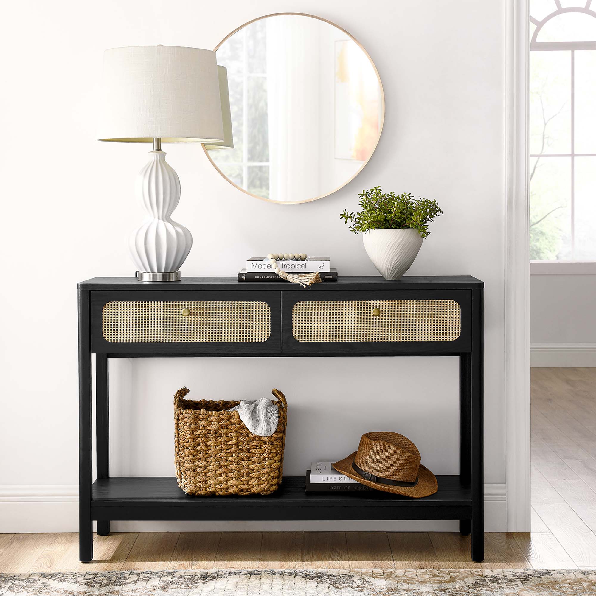 Chaucer Wood Entryway Console Table in Black by Modway - Image 10