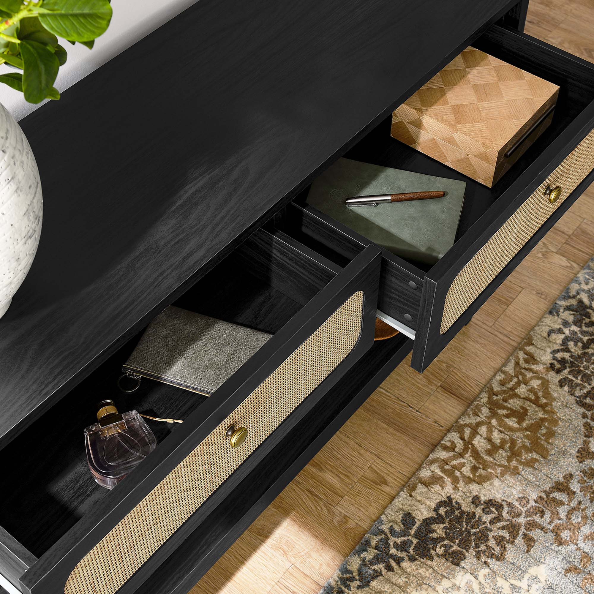 Chaucer Wood Entryway Console Table in Black by Modway - Image 9