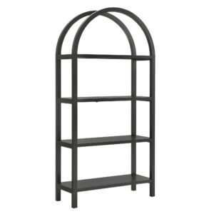 Vexley 72 Inch Large Arched Bookshelf in Black by Modway
