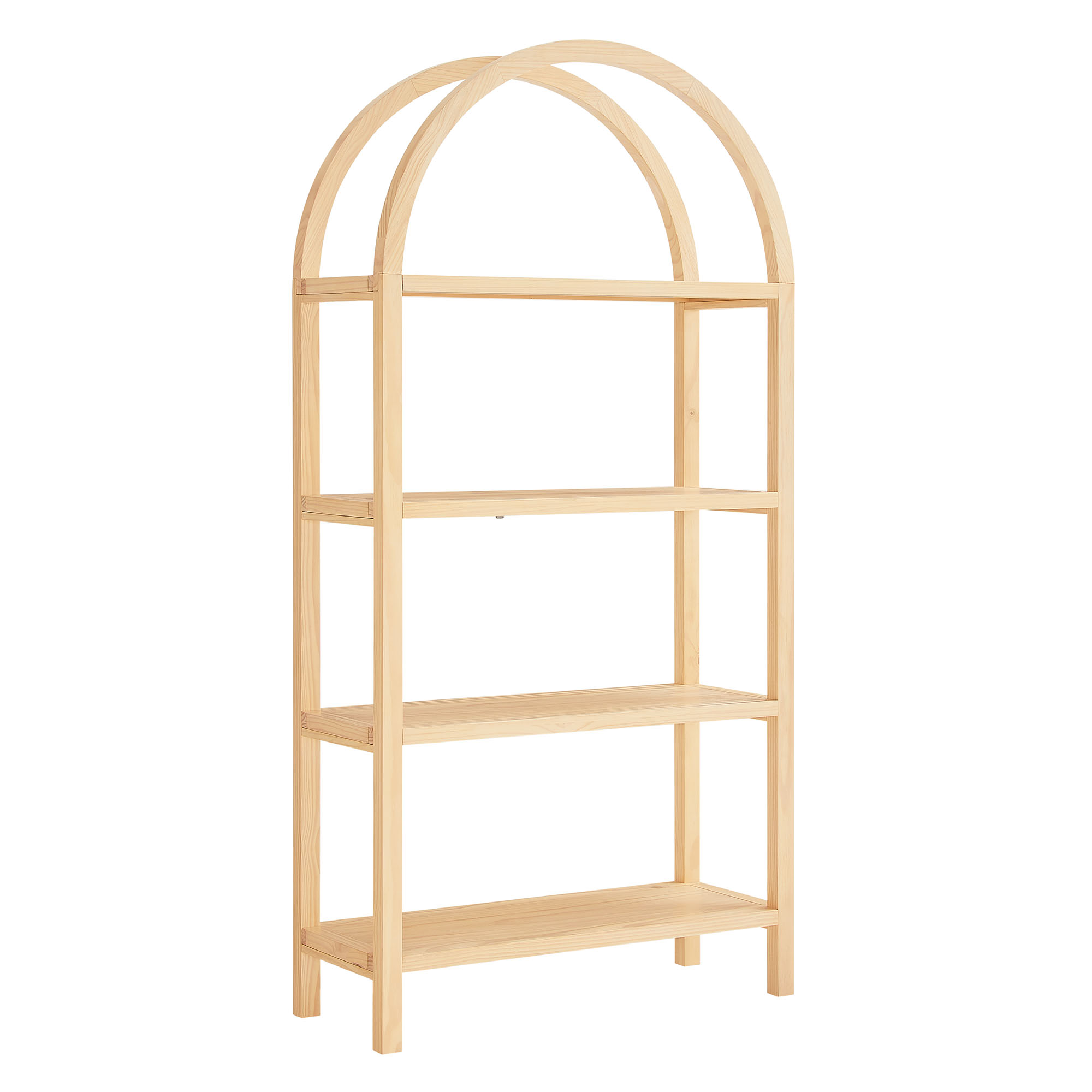 Vexley 72 Inch Large Arched Bookshelf in Natural by Modway