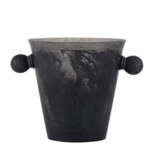 Black Resin Ice Bucket with Handles by BIDKhome