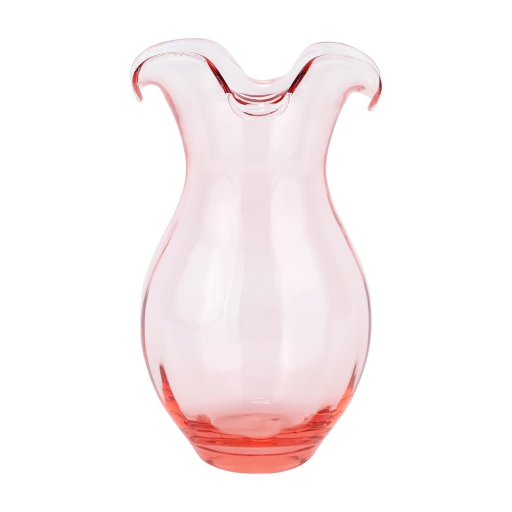 Hibiscus Glass Pink Vertical Fluted Medium Vase by VIETRI