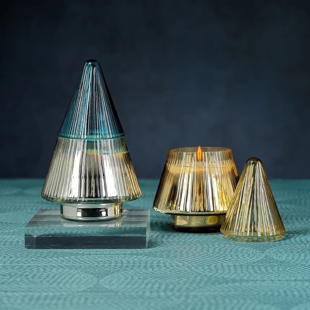 Silver and Blue Siberian Fir Tree Candle Jar by Zodax - Image 2