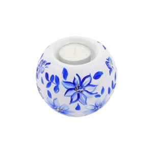 Illuminare Blue Flowers Votive by VIETRI