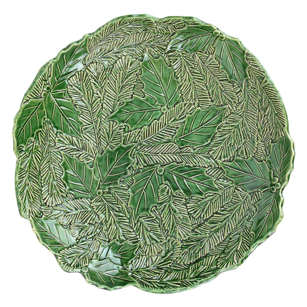 Lastra Holiday Green Figural Shallow Bowl by VIETRI - Image 2
