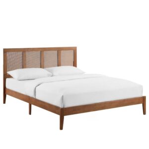 Sirocco Rattan and Wood King Platform Bed by Modway