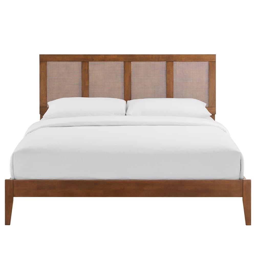 Sirocco Rattan and Wood King Platform Bed by Modway - Image 4