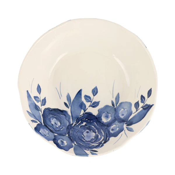 Blue Camellia Shallow Serving Bowl by VIETRI - Image 2