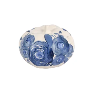 Blue Camellia Small Figural Pumpkin by VIETRI