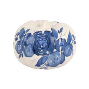 Blue Camellia Medium Figural Pumpkin by VIETRI