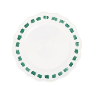Lisbon Green Stitch Dinner Plate by VIETRI