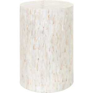 Tan and Ivory Iridescent End Table by Livabliss