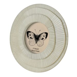 White Layered Round Frame by HomArt