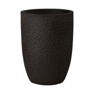 Round Matte Black Ceramic Planters in 3 Sizes by Emissary