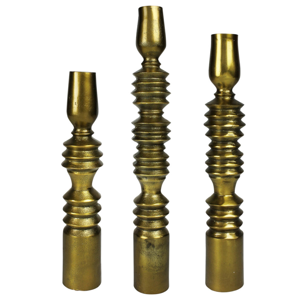 Antique Gold Taper Holders in 3 Sizes by HomArt - Seven Colonial