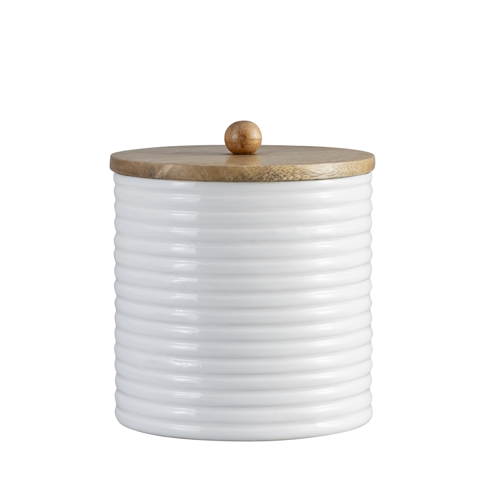Natural and White Mango Wood Canister Set of 2 by BIDKhome
