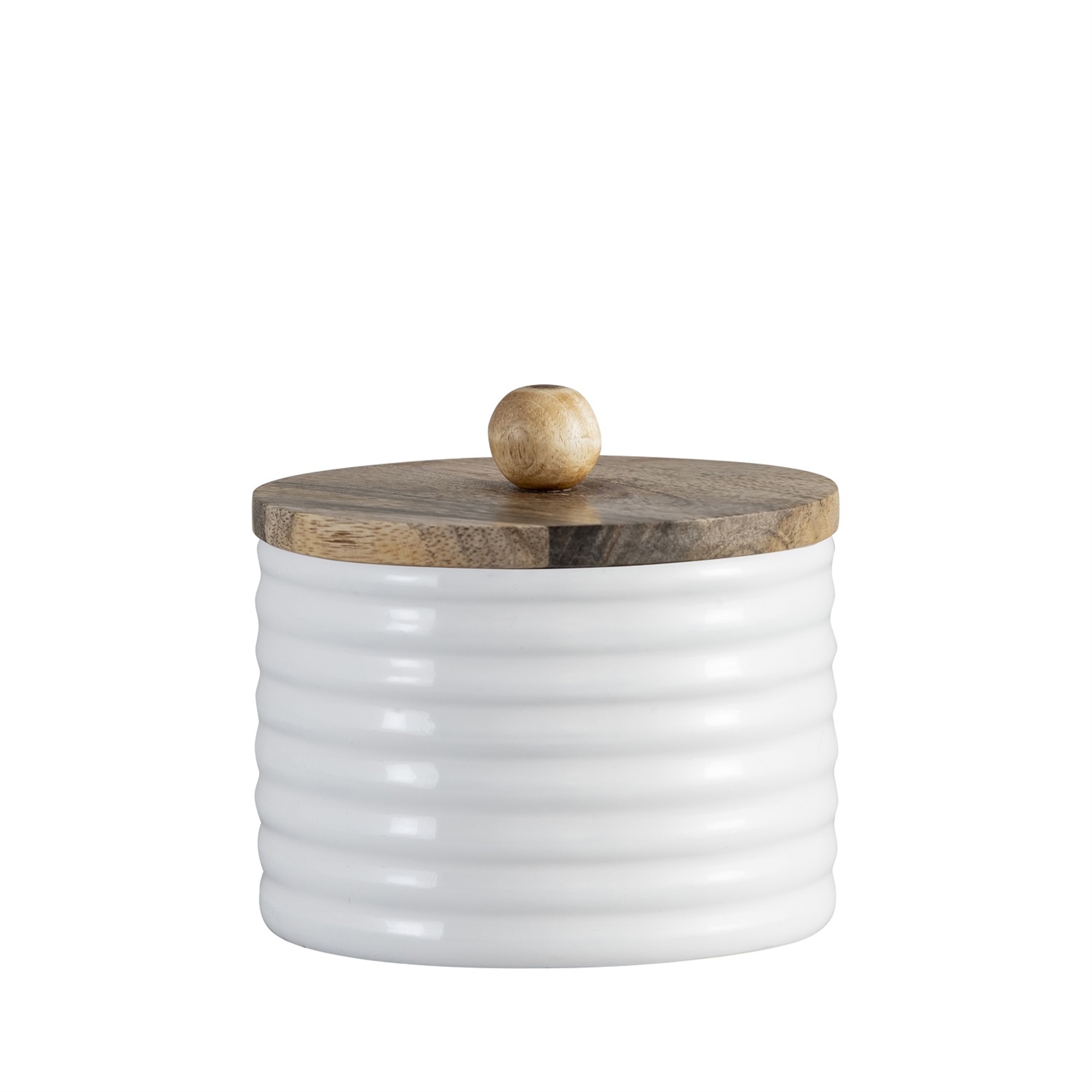 Natural and White Mango Wood Canister Set of 2 by BIDKhome - Image 5