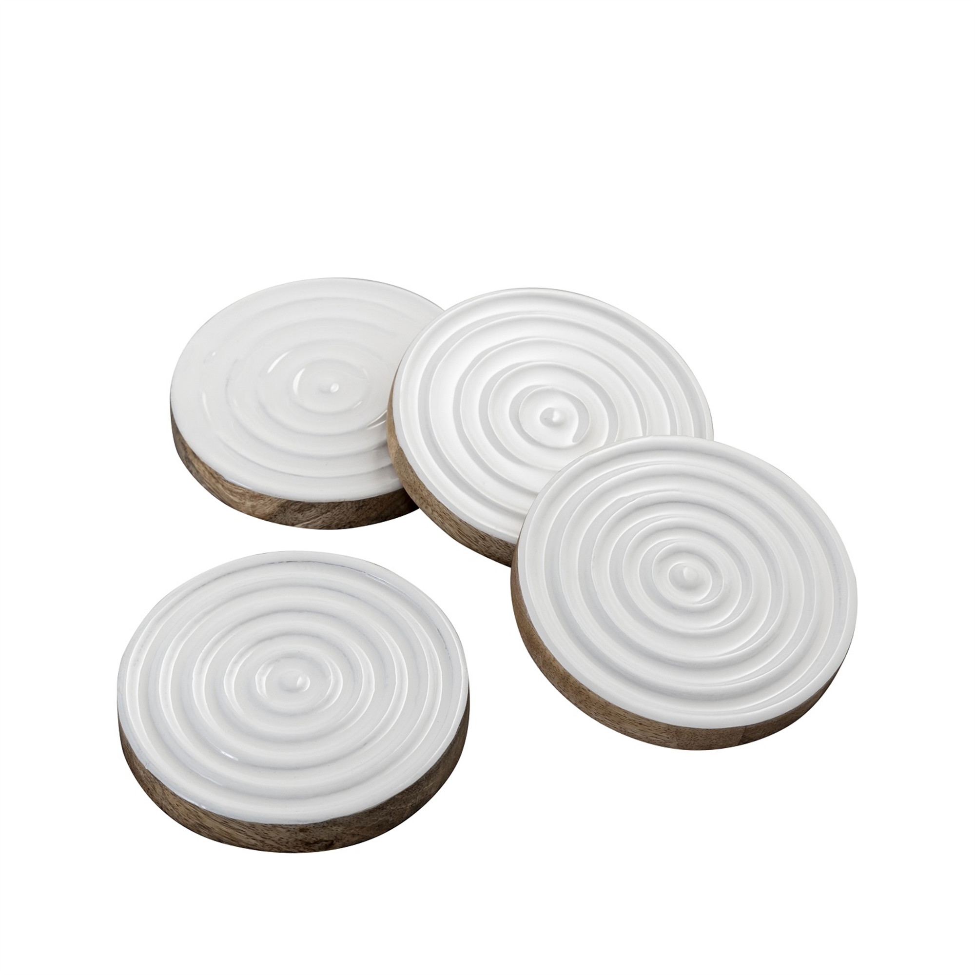 Mango Wood Round Coaster Set of 4 by BIDKhome - Image 3