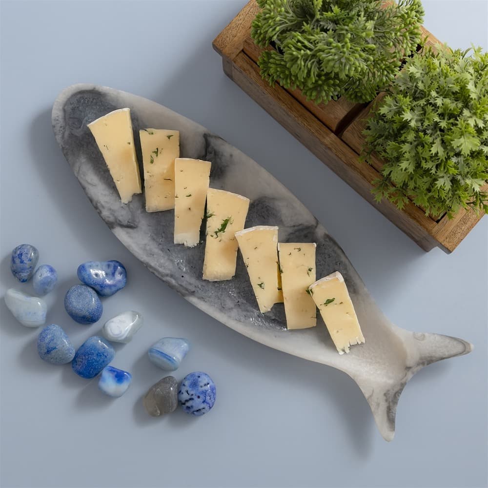 Grey Fish Platter with Print Set of 2 by BIDKhome - Image 10