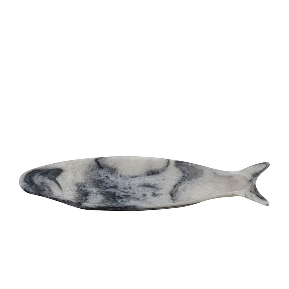 Grey Fish Platter with Print Set of 2 by BIDKhome - Image 3