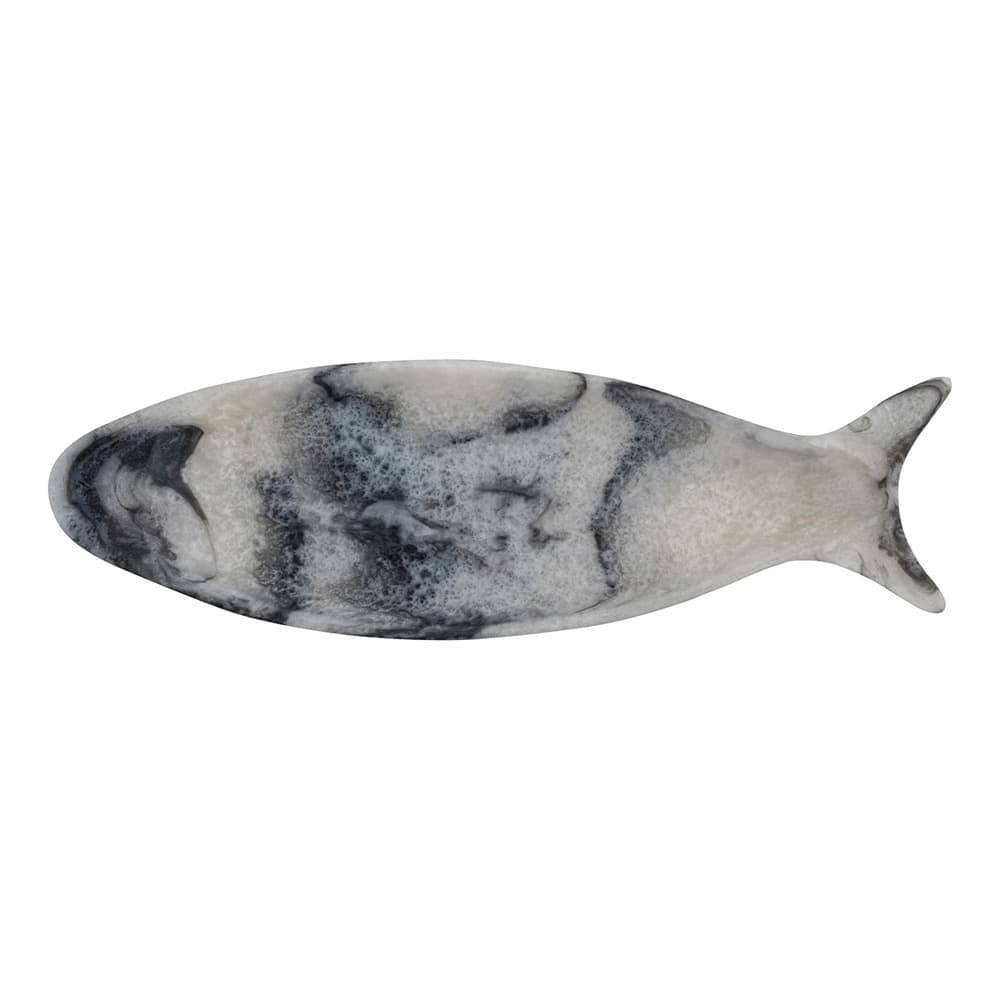 Grey Fish Platter with Print Set of 2 by BIDKhome - Image 2