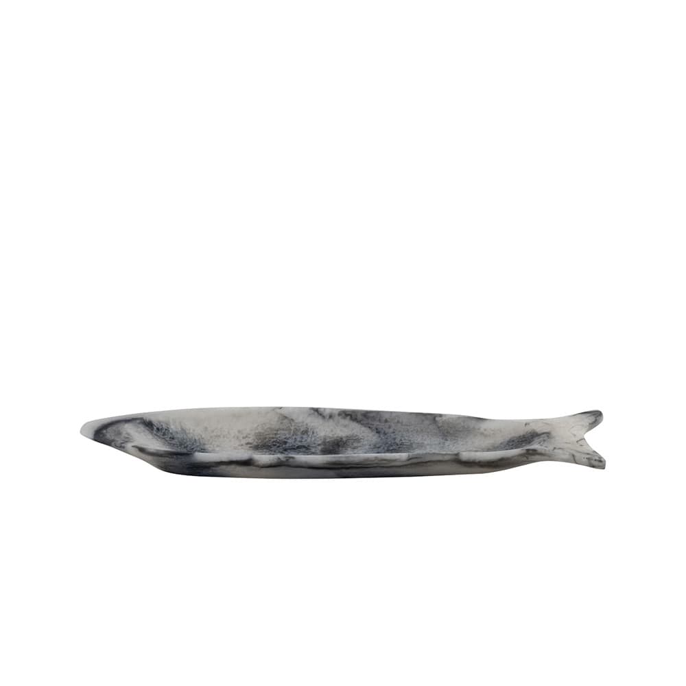 Grey Fish Platter with Print Set of 2 by BIDKhome - Image 4