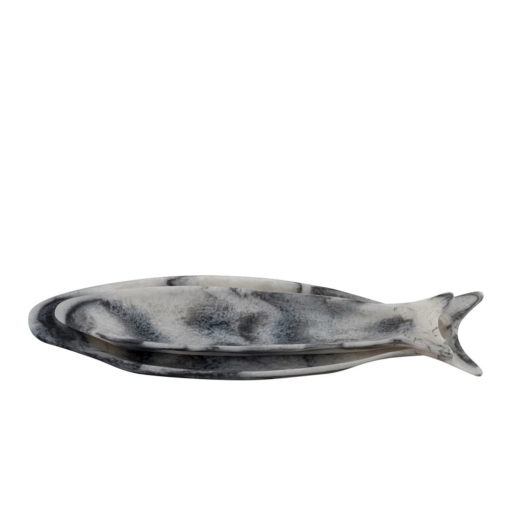 Grey Fish Platter with Print Set of 2 by BIDKhome - Image 8