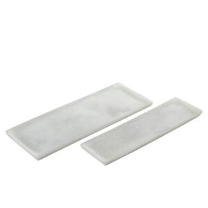 White Resin Rectangular Platter Set of 2 by BIDKhome