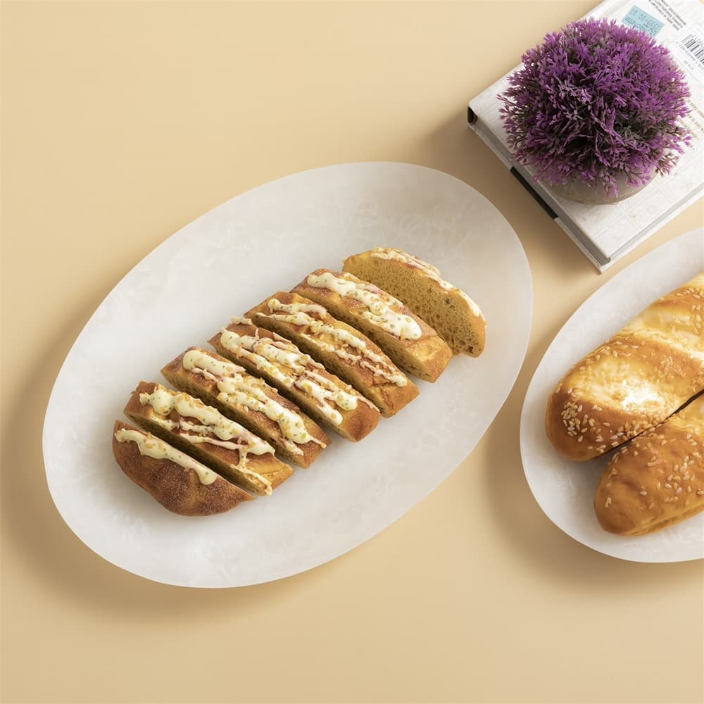 White Oval Resin Platters Set of 2 by BIDKhome - Image 10