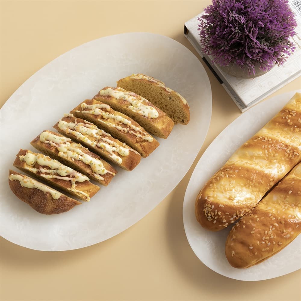 White Oval Resin Platters Set of 2 by BIDKhome - Image 11