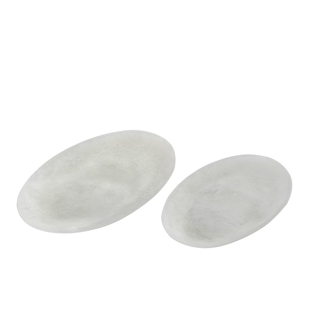 White Oval Resin Platters Set of 2 by BIDKhome - Image 7