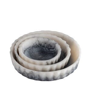 Curvy Edge Grey Bowls Set of 3 by BIDKhome