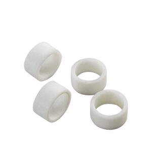White Resin Napkin Ring Set of 4 by BIDKhome