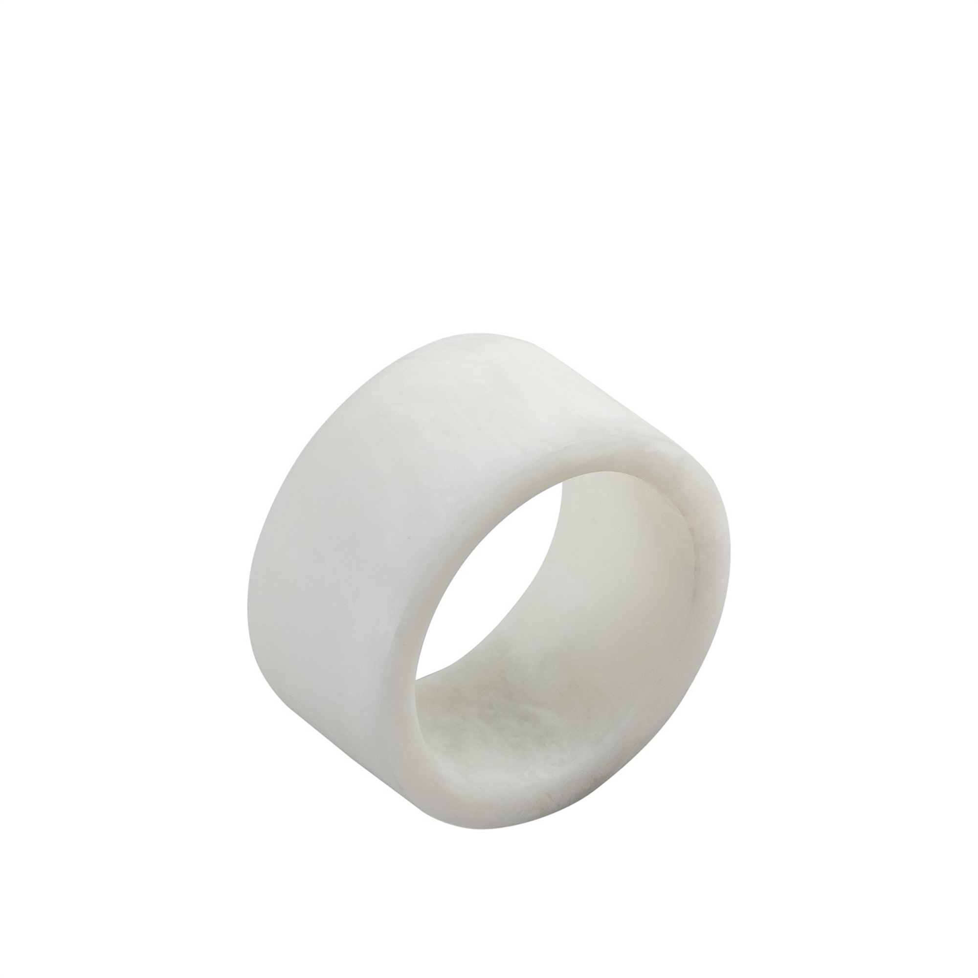 White Resin Napkin Ring Set of 4 by BIDKhome - Image 3