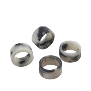 Grey Resin Napkin Ring Set of 4 by BIDKhome