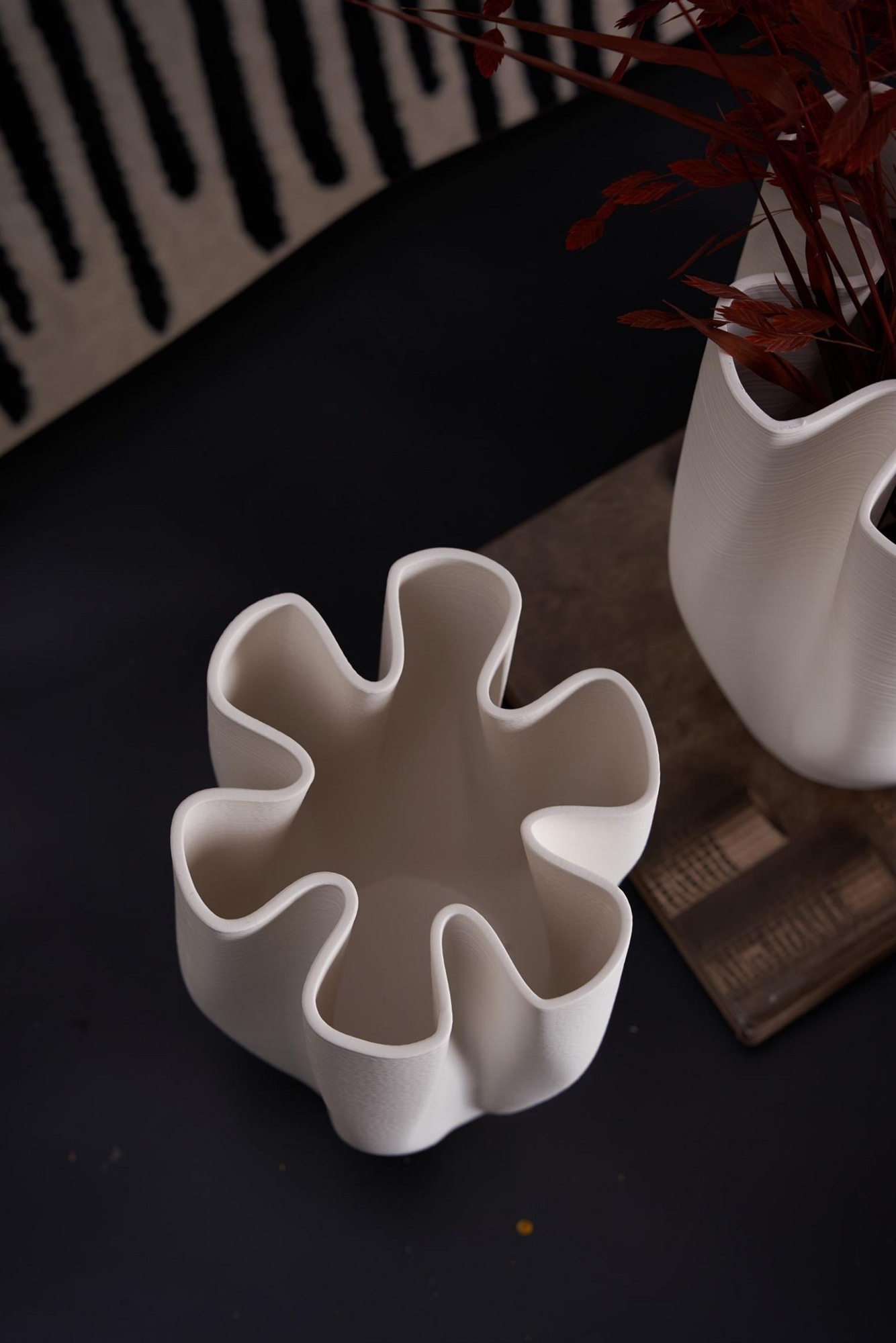 Off White 3D Printed Ceramic Vase by BIDKhome - Image 2