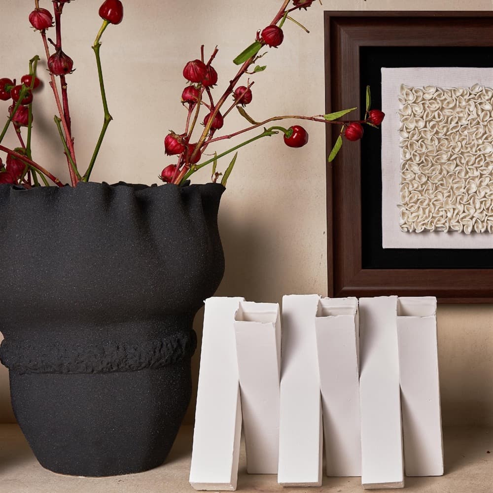 Matte White 3D Printed Ceramic Vase by BIDKhome - Image 2